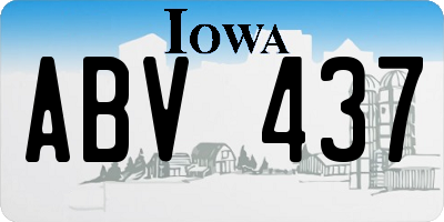 IA license plate ABV437