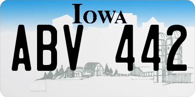 IA license plate ABV442