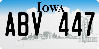 IA license plate ABV447