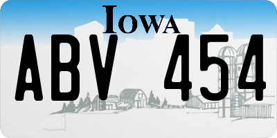 IA license plate ABV454