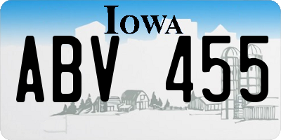 IA license plate ABV455