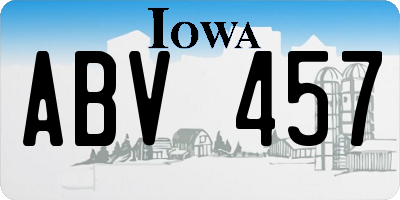 IA license plate ABV457