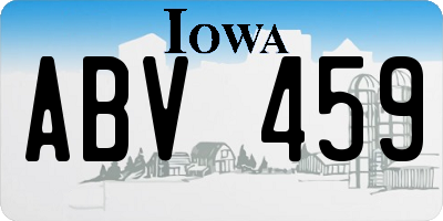 IA license plate ABV459