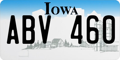 IA license plate ABV460
