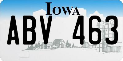 IA license plate ABV463