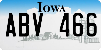 IA license plate ABV466