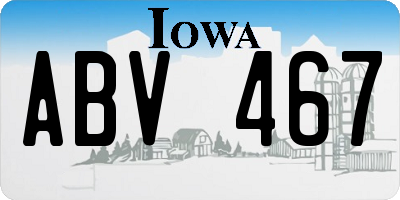 IA license plate ABV467