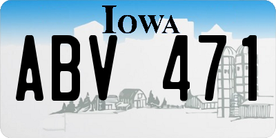 IA license plate ABV471