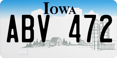 IA license plate ABV472