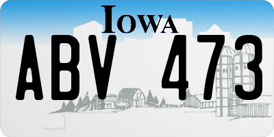 IA license plate ABV473