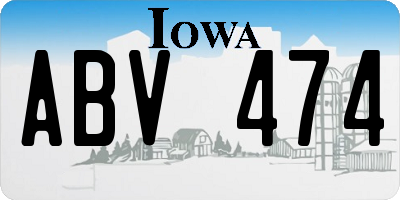 IA license plate ABV474