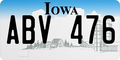 IA license plate ABV476