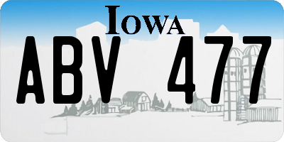 IA license plate ABV477