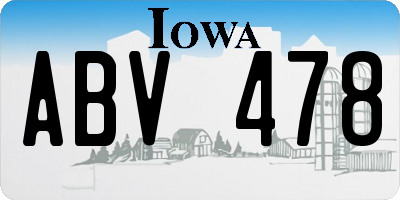 IA license plate ABV478