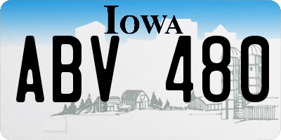 IA license plate ABV480