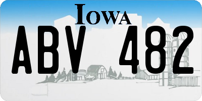 IA license plate ABV482