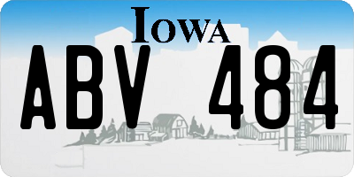 IA license plate ABV484