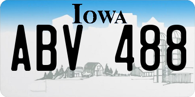 IA license plate ABV488