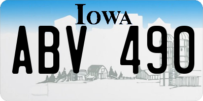 IA license plate ABV490