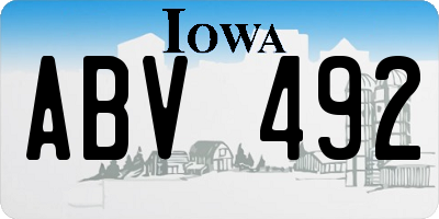 IA license plate ABV492