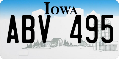 IA license plate ABV495