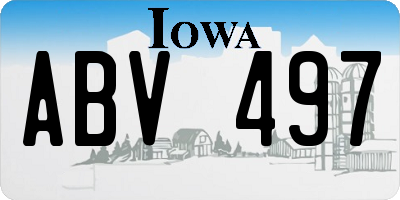 IA license plate ABV497