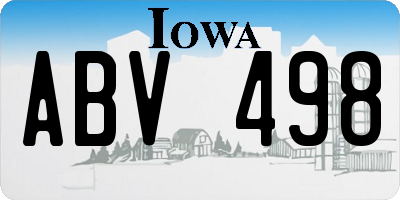 IA license plate ABV498