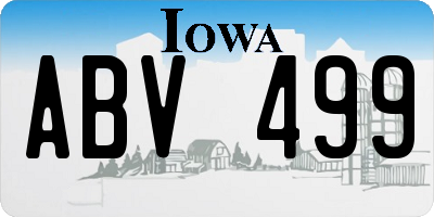 IA license plate ABV499
