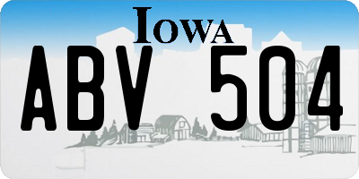 IA license plate ABV504