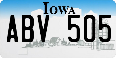 IA license plate ABV505