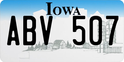 IA license plate ABV507