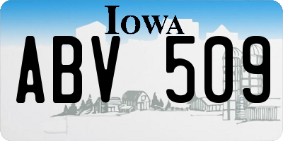 IA license plate ABV509
