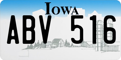 IA license plate ABV516