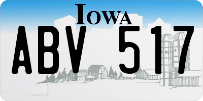 IA license plate ABV517