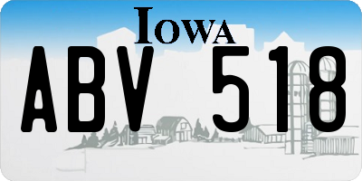 IA license plate ABV518