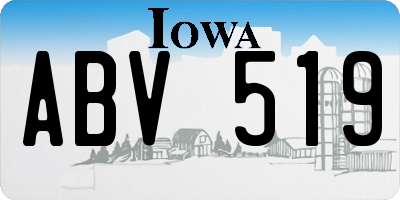 IA license plate ABV519