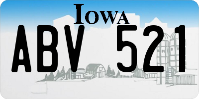 IA license plate ABV521