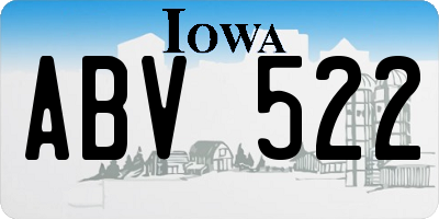 IA license plate ABV522