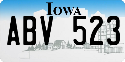 IA license plate ABV523