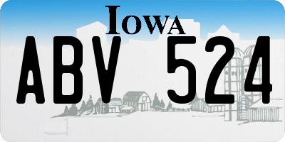 IA license plate ABV524