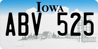 IA license plate ABV525