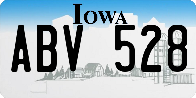 IA license plate ABV528