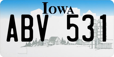 IA license plate ABV531