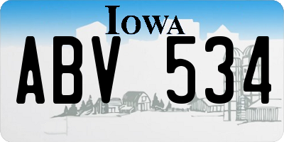 IA license plate ABV534