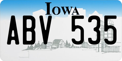 IA license plate ABV535