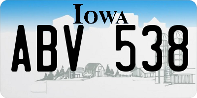 IA license plate ABV538