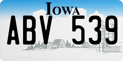 IA license plate ABV539