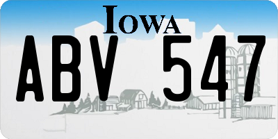 IA license plate ABV547