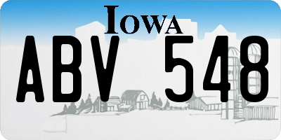 IA license plate ABV548
