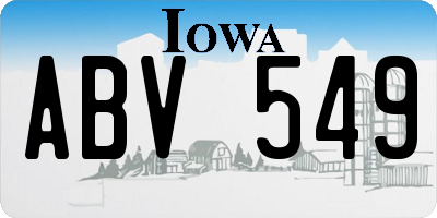 IA license plate ABV549